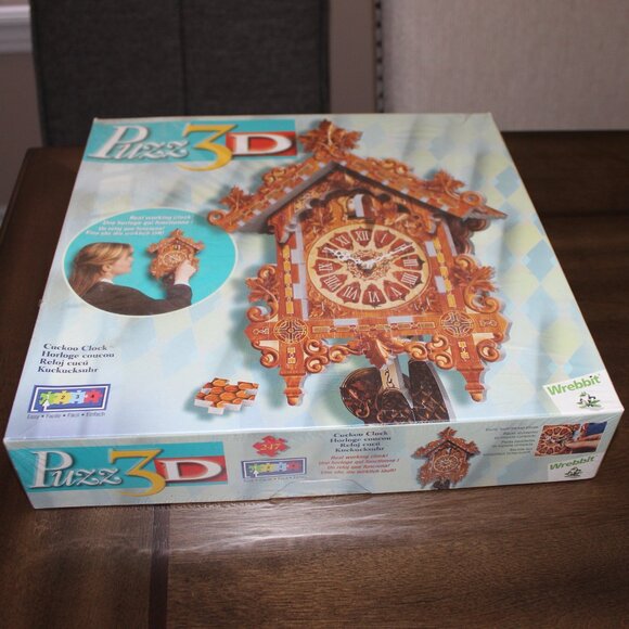 3/$188- new sealed 2001 Wrebbit PUZZ 3D Cuckoo Clock real working clock puzzle - Picture 2 of 7